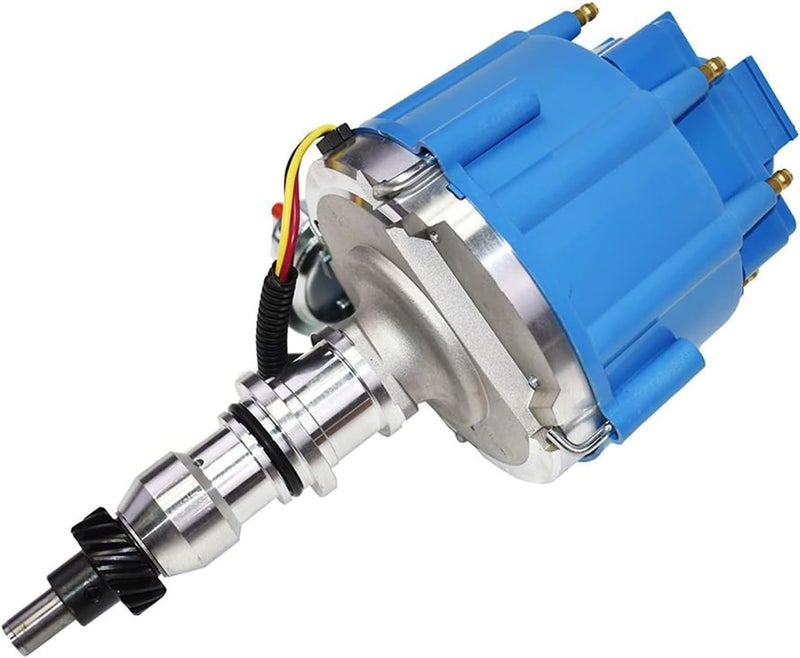 A-Team Performance HEI Inline 6 Distributor - Blue, 65K Spark & One-Wire Distributor - Billet Aluminum & Performance Ignition Coil - Electronic Ignition Compatible with Ford F100-F250, E100-E150 - Image 2