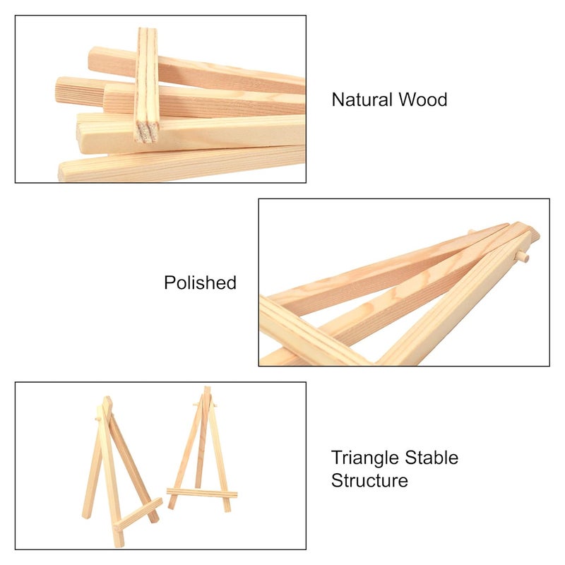 BUZZ COOL Wooden Easel Stand | Display Tabletop Tripod Stand for Mini Canvas, Art Decoration | Small Easel Stand for Artists Photos Card Wedding Decoration | 6 inch, 10pcs - Image 4