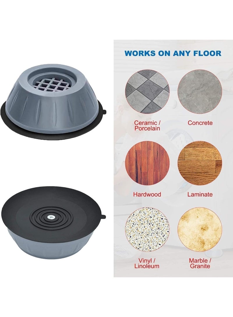 Happy Home Set of 4 Heavy Duty Rubber Anti-Vibration Pads for Washer and Dryer - Stabilizing Feet to Prevent Slipping, Vibration and Reduce Noise, Stable Support for Heavy Appliances and Prevent Floor Damage - Image 2