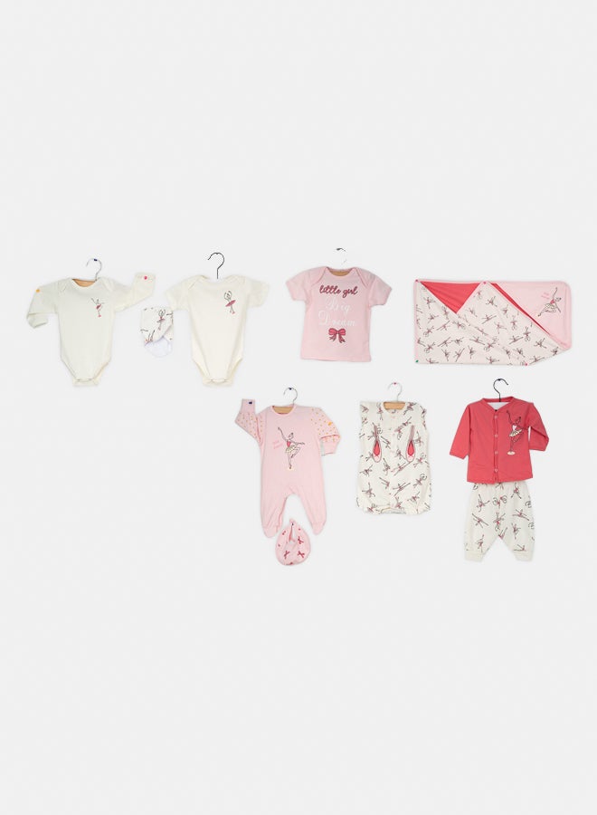 JOCKEY Baby Girl Ballet Printed Summer Cotton Gift Box 10 Pcs. - Image 2