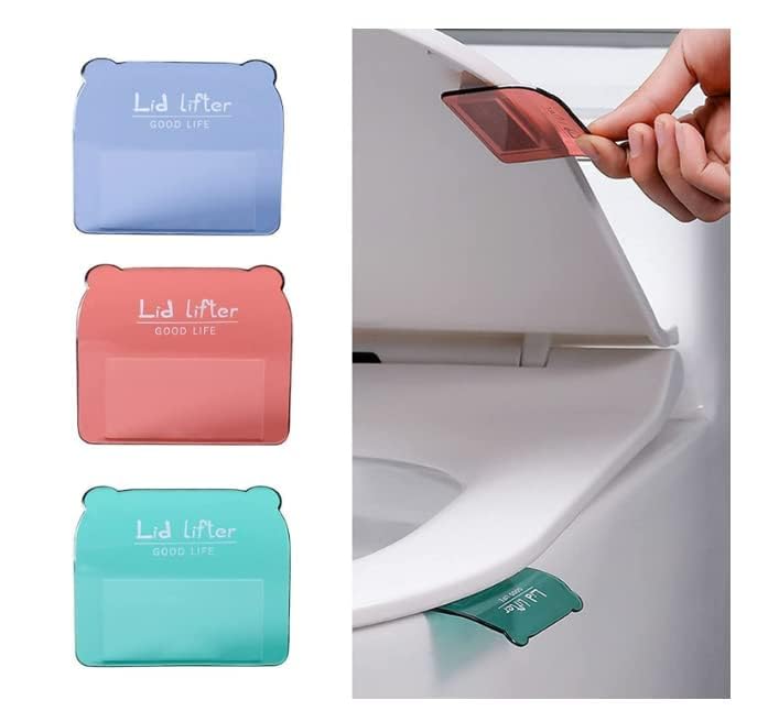 JAHAAN Pack of 2 Toilet Seat Handle Lifter Toilet Seat Handles Toilet Lid Decals Avoid in Direct Contact with the Toilet Multicolor - Image 2