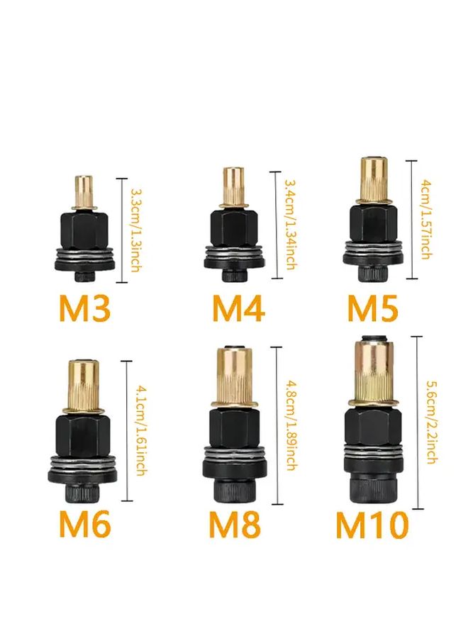 66pcs Heavy Duty Manual Rivet Tool Set with M3 to M10 Gun Heads and Nuts - Image 4
