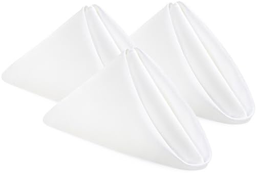 Utopia Home White Cloth Napkins 12 Pack 20x20 Inches Ideal Dinner Napkins for Party Wedding and LunchDinner