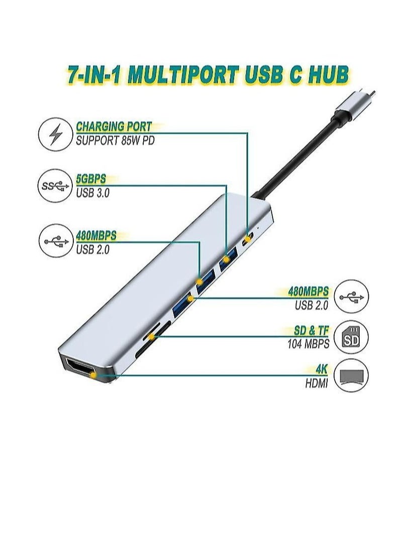 7 in 1 USB C Multiport Adapter for Macbook Pro/Air & Type C Enable Devices - Image 4
