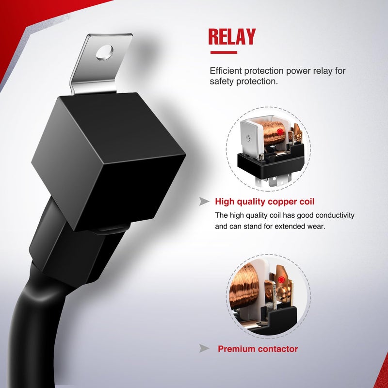 Nilight 10014W LED Light Bar Wiring Harness Kit 14AWG Heavy Duty 12V 5Pin Rocker Laser On Off Waterproof Switch Power Relay Blade Fuse-1 Lead, 2 Years Warranty - Image 2