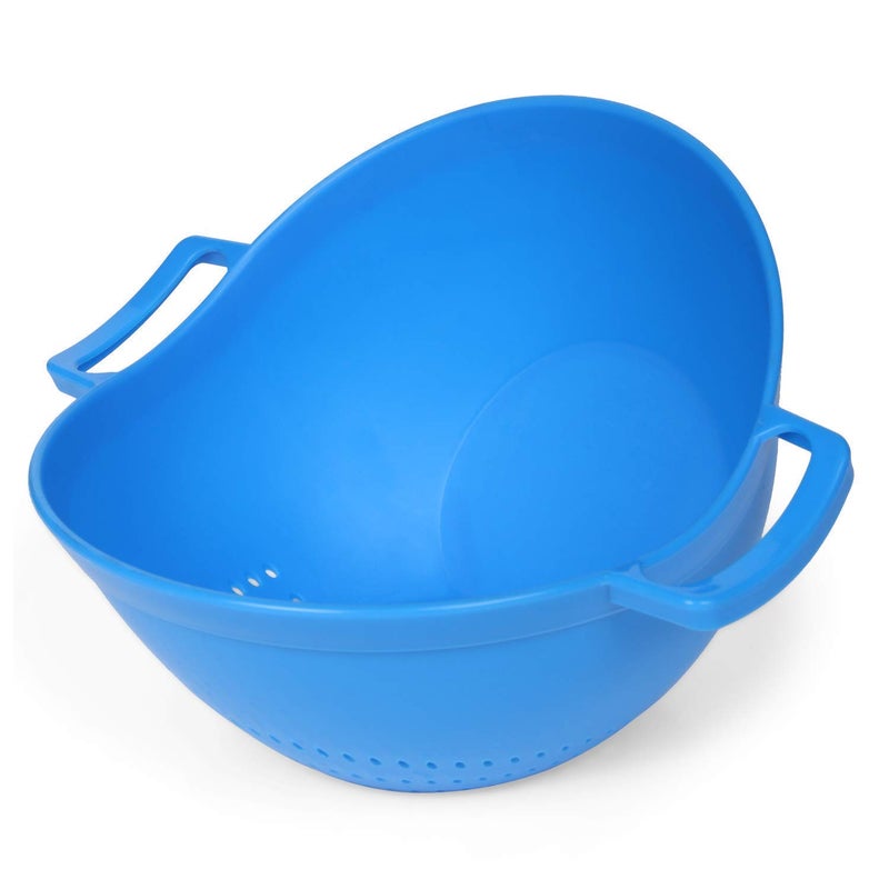 NEWON New Rice Fruit Vegetable Washing Bowl Strainer Colander Noodles Pasta Storage Bowls Blue - Image 1