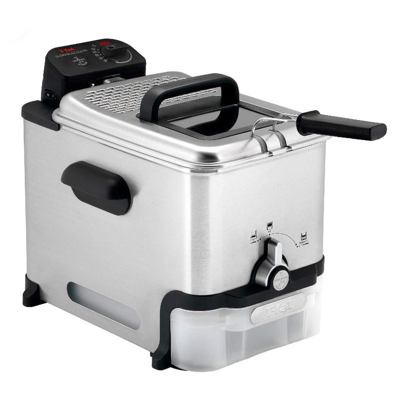 T-fal 3.5L Stainless Steel Deep Fryer with Basket for Home Use, 1700W, Deep Fryer with Oil Filtration, Temp Control, Digital Timer - Image 1
