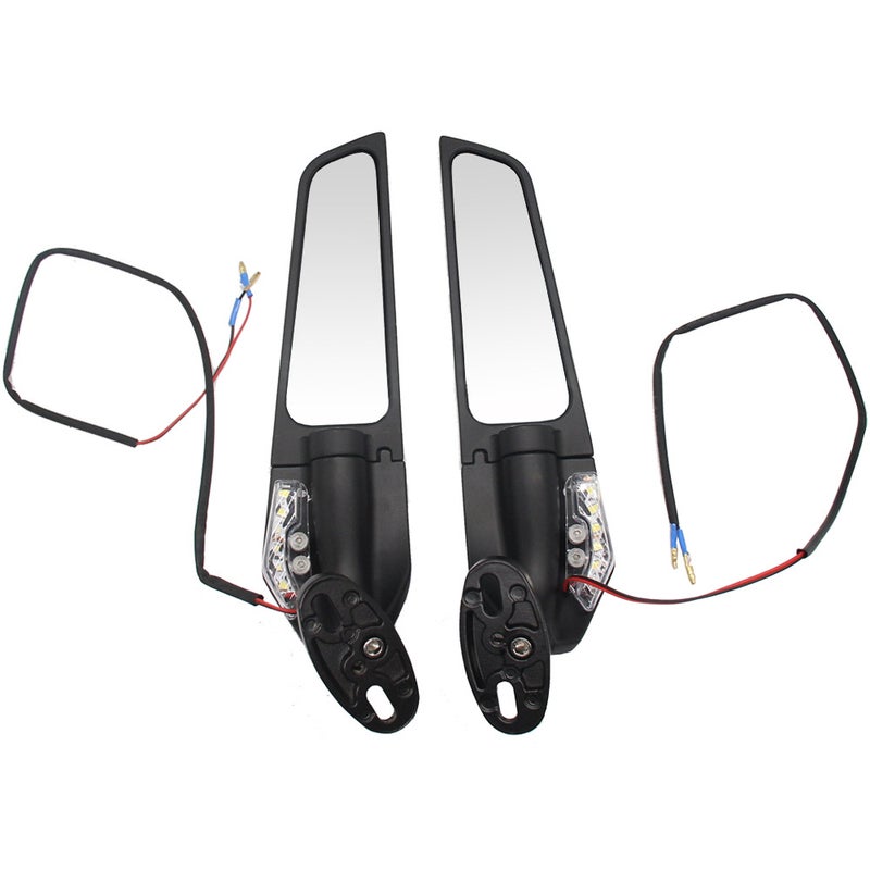 2pcs Motorcycle Modified Wind Swivel Wing Universal Rearview Mirror Spoiler 90° Rotating Adjustable Side Mirrors with Turn Signals - Image 5