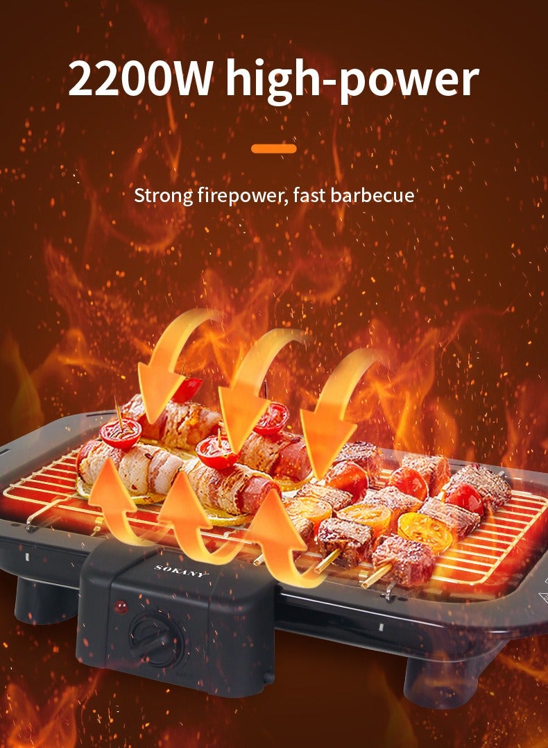 سوكاني شواية كهربائية 2200 واط SK-3574 باللون الأسود - Image 4