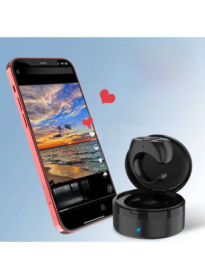 Mobile Phone Bluetooth Remote Control With Charging Bin Camera Controller Self-timer Artifact Tremolo Ring Ring Remote Control-Color:Yuntian Noble Black Belt Charging Bin  - Image 2