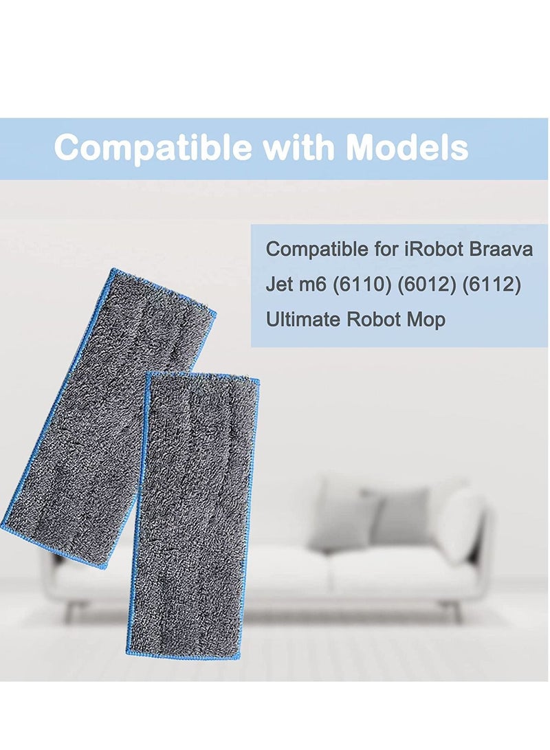 Wet Mopping Pads Compatible for iRobot Braava Jet m6 6110 6012 6112 Series Washable Reusable Strong Water Absorption Ceramic Tile Laminate Marble Wooden Floors 8PCS - Image 2