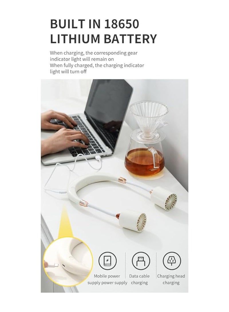 يوويل مروحة محمولة قابلة للتعديل، مروحة USB صغيرة قابلة لإعادة الشحن، تعمل بالبطارية، مروحة رقبة معلقة، مروحة يدوية شخصية، مكيف هواء للرقبة، مروحة تبريد 360 درجة، مروحة شخصية يمكن ارتداؤها، ضوضاء - Image 5