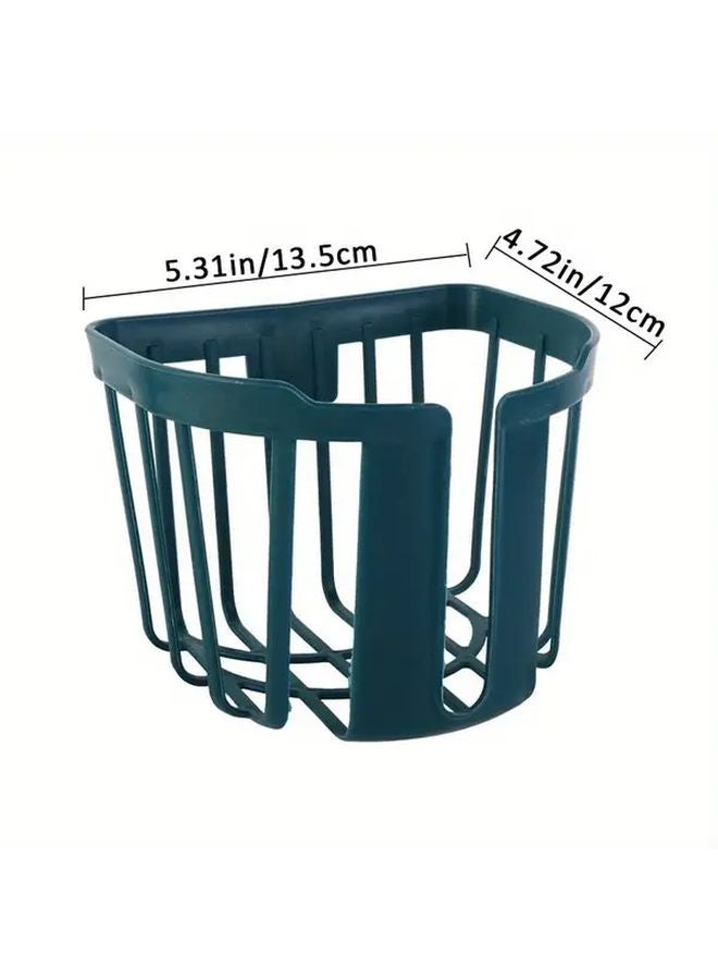 Blue Wall Mounted Adhesive Tissue Box Holder Plastic Roll Dispenser Storage Rack - Image 4