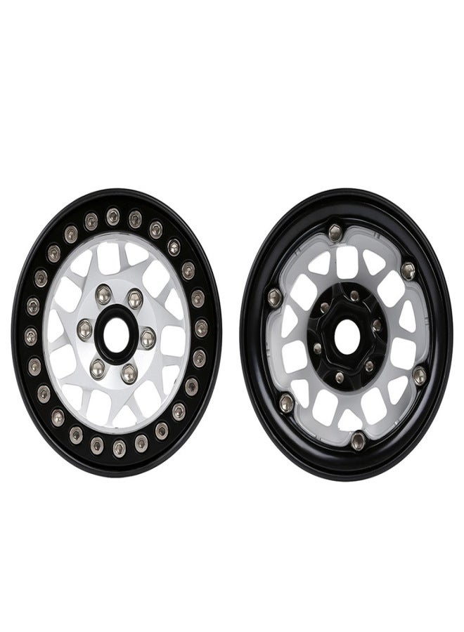 Aluminum Alloy Wheel Rim Beadlock 2.2in Wheel Rims Hub 4pcs Replacement for TRAX4 SCX10 90046 AXI03007 RedCat Gen8 1/10 Remote Control Car - Image 2