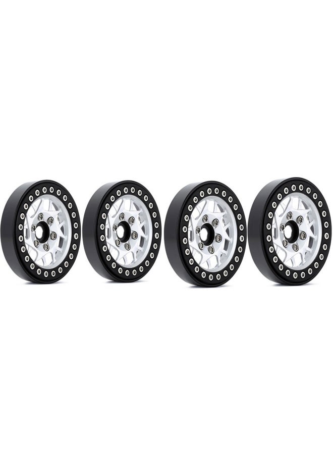 Aluminum Alloy Wheel Rim Beadlock 2.2in Wheel Rims Hub 4pcs Replacement for TRAX4 SCX10 90046 AXI03007 RedCat Gen8 1/10 Remote Control Car - Image 4