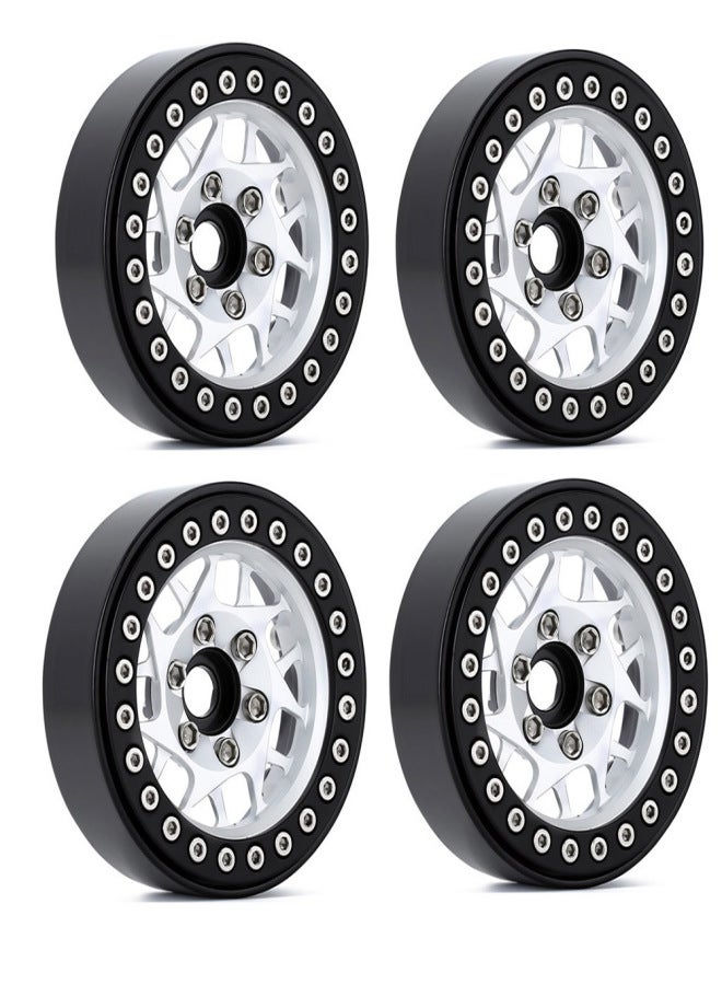 Aluminum Alloy Wheel Rim Beadlock 2.2in Wheel Rims Hub 4pcs Replacement for TRAX4 SCX10 90046 AXI03007 RedCat Gen8 1/10 Remote Control Car - Image 5