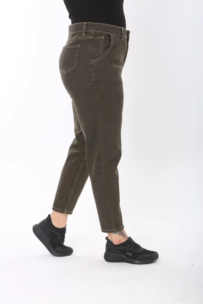 Cedy Denim Women's Plus Size Pleated Mom Jeans C600