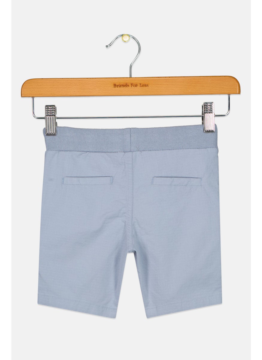 Andy & Evan Toddlers Boy Textured Basic Short, Slate Blue  - Image 2