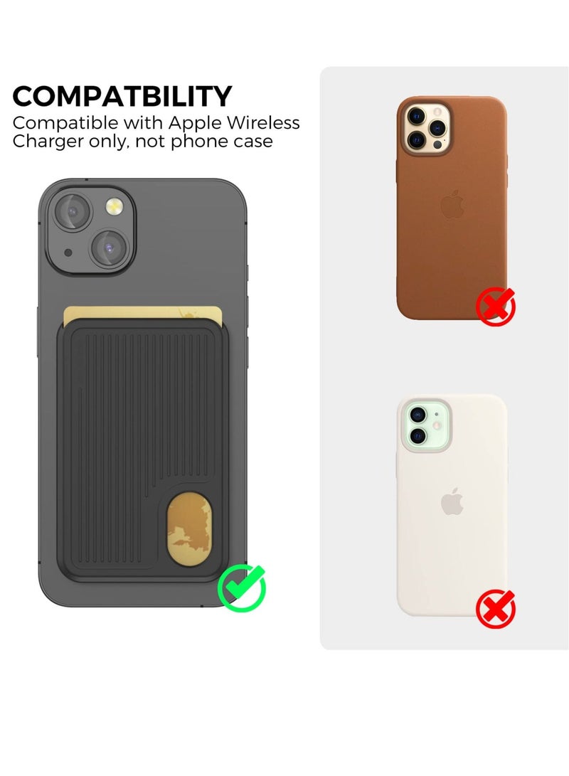 Card Holder for Back of iPhone 12-15 Series, with MagSafe Strong Magnetic RFID Shielding Silicone Wallet, Magnetic Card Wallet Holder Compatible with iPhone 12-15 Series  - Image 3