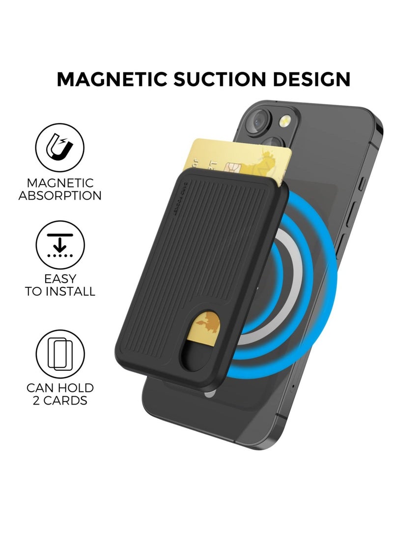 Card Holder for Back of iPhone 12-15 Series, with MagSafe Strong Magnetic RFID Shielding Silicone Wallet, Magnetic Card Wallet Holder Compatible with iPhone 12-15 Series  - Image 5