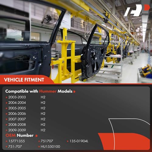 A-Premium منظم نافذة كهربائية A-Premium مع محرك متوافق مع هامر H2 2003-2009 الجانب الأيسر الخلفي للسائق - Image 3