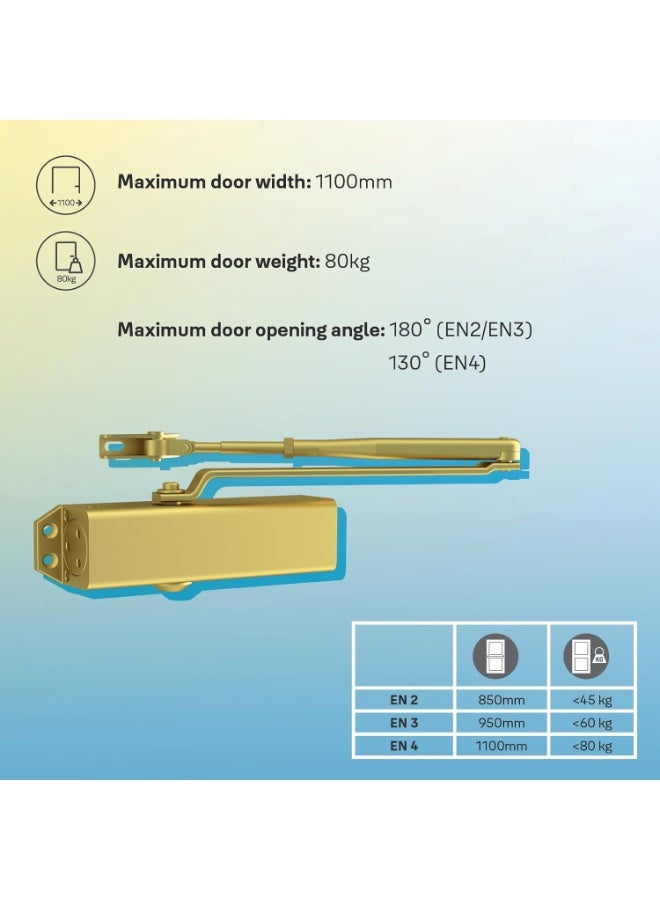 ييل Yale 722 Pro Door Closer - Gold - Image 5