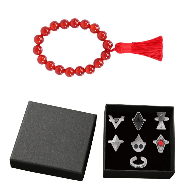 VNYIGDJS Hu Tao Rings Anime Hu Tao Cosplay Bracelet Rings Set, Adjustable Accessories - Image 2