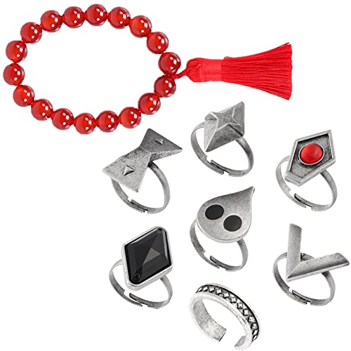 VNYIGDJS Hu Tao Rings Anime Hu Tao Cosplay Bracelet Rings Set, Adjustable Accessories - Image 1