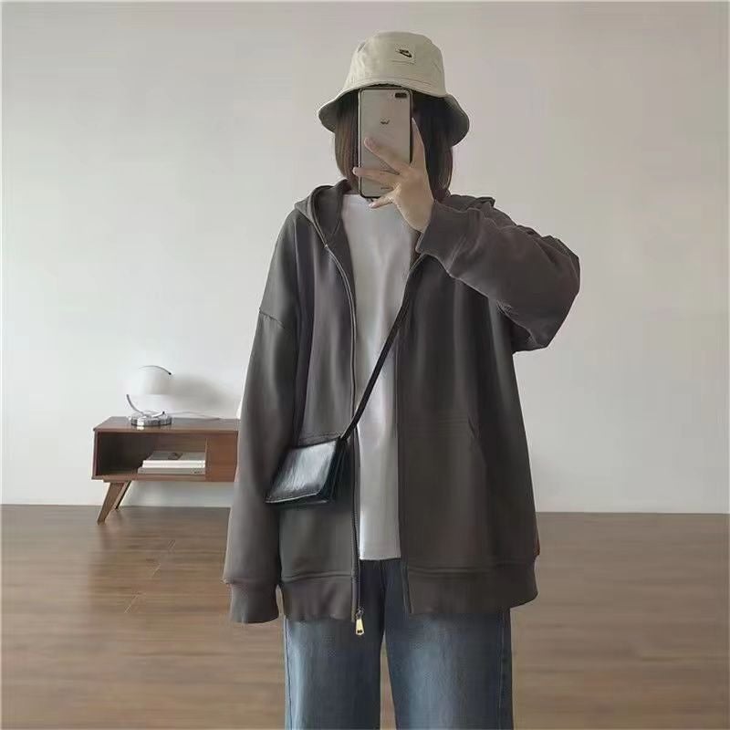 معطف سميك مبطن بالفleece للنساء بحجم زائد Fat Sister 300 Jin Wei Yi، سترة كاردigan فضفاضة عتيقة، مثالية للخمول في الخريف والشتاء - Image 4