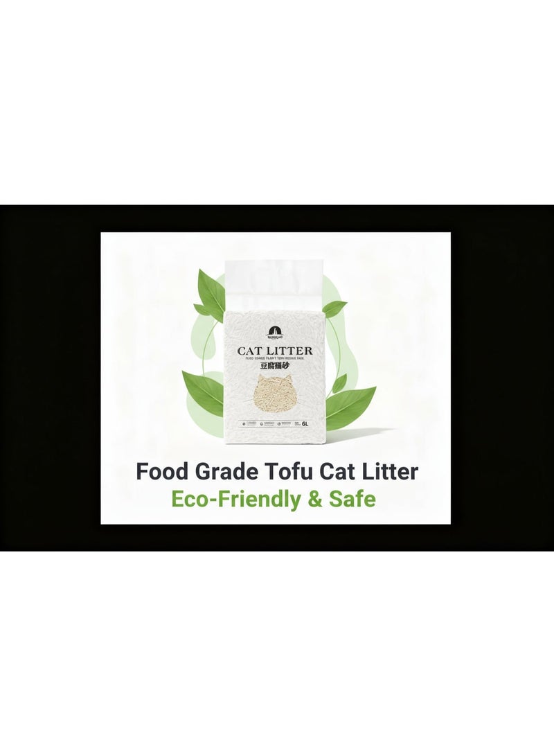 تاوتواص TaoTaoPets 2 عبوات 6 لتر متكتلة وقابلة للتحلل الحيوي، عطر ناعم طبيعي من التوفو للقطط (الرائحة الأصلية) - Image 3