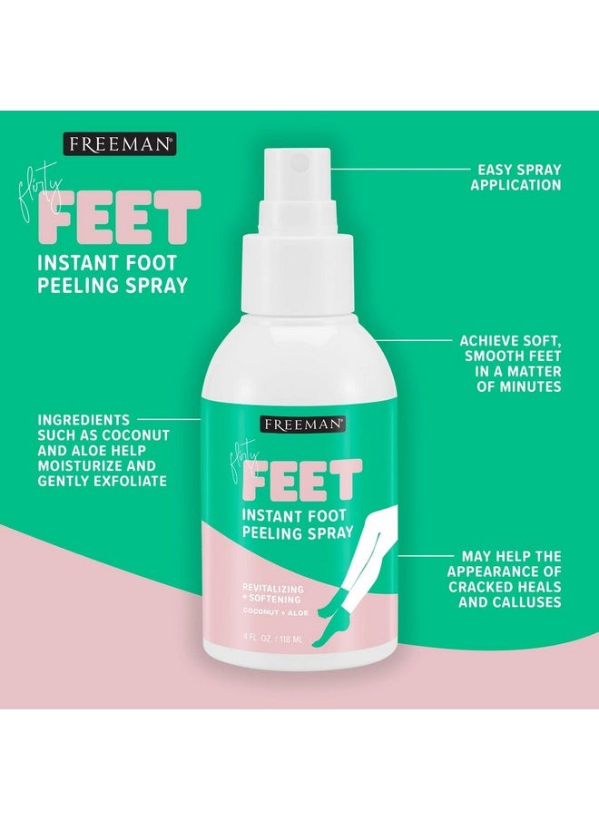 Freeman - Flirty Feet Instant Foot Peeling Spray, Exfoliating Foot Mask For Summer, Moisturizing & Smooth Dry, Cracked Heels, Remove Dead Skin Quickly, Cruelty-Free & Vegan, 4 Fl.Oz./ 118 Ml Bottle - Image 1