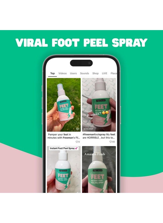 Freeman - Flirty Feet Instant Foot Peeling Spray, Exfoliating Foot Mask For Summer, Moisturizing & Smooth Dry, Cracked Heels, Remove Dead Skin Quickly, Cruelty-Free & Vegan, 4 Fl.Oz./ 118 Ml Bottle - Image 1
