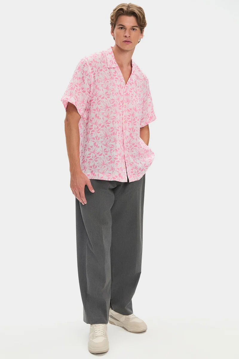 جون Exclusive Men's Short Sleeve Patterned Shirt