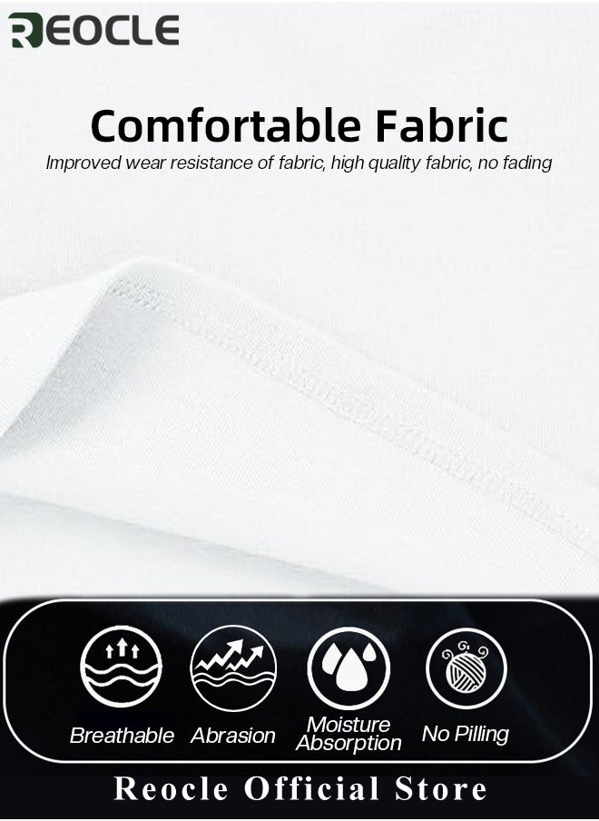 REOCLE Men's T Shirt with High Neck Basic Designed Undershirt Slim Fit Top Casual Turtleneck T-Shirt Short Sleeve Summer Basic Tops  - Image 2