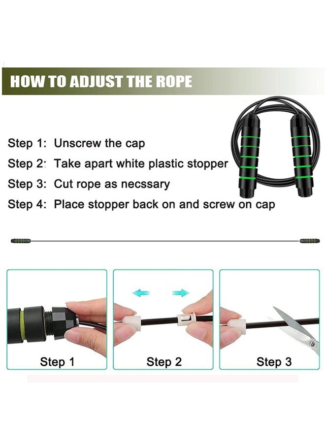 ShebSheb Skipping Rope Adult With Ball Bearings For Women, Men, And Kids , Adjustable Steel Speed Jump Rope For Workout With Foam Handles For Gym Fitness Home Exercise  - Image 4