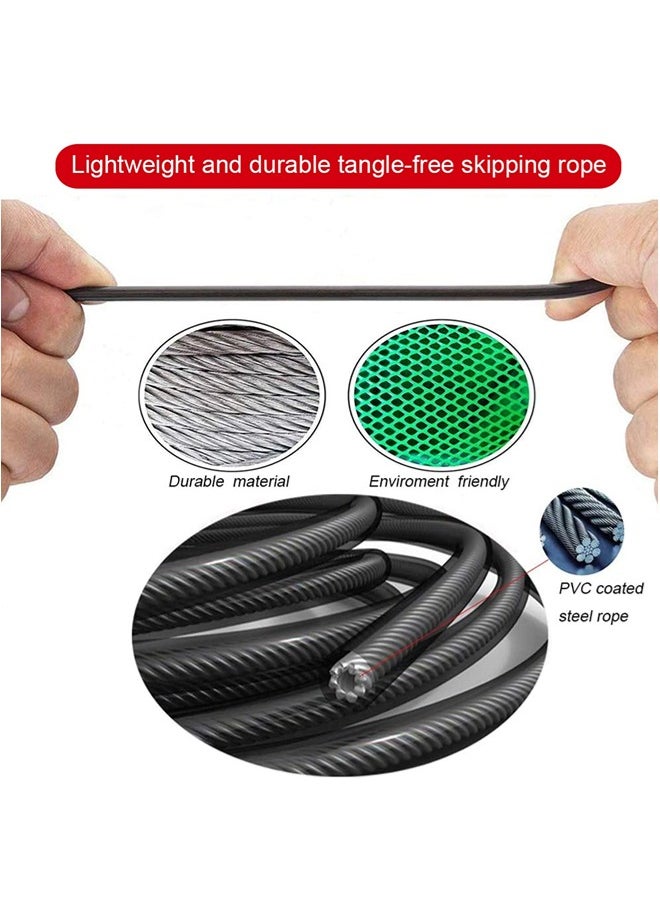 ShebSheb Skipping Rope Adult With Ball Bearings For Women, Men, And Kids , Adjustable Steel Speed Jump Rope For Workout With Foam Handles For Gym Fitness Home Exercise  - Image 5