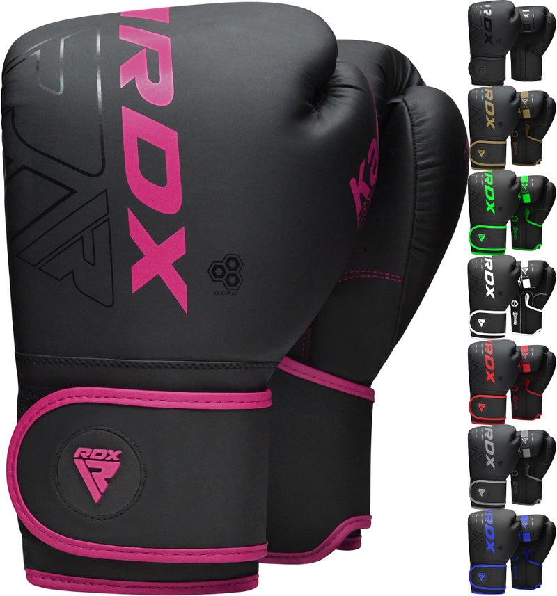 RDX Boxing Gloves, Pro Training Sparring, Maya Hide Leather, Muay Thai MMA Kickboxing, Men Women Adult, Heavy Punching Bag Focus Mitts Pads Workout, Ventilated Palm, Multi Layered, 8 10 12 14 16 18 Oz - Image 1