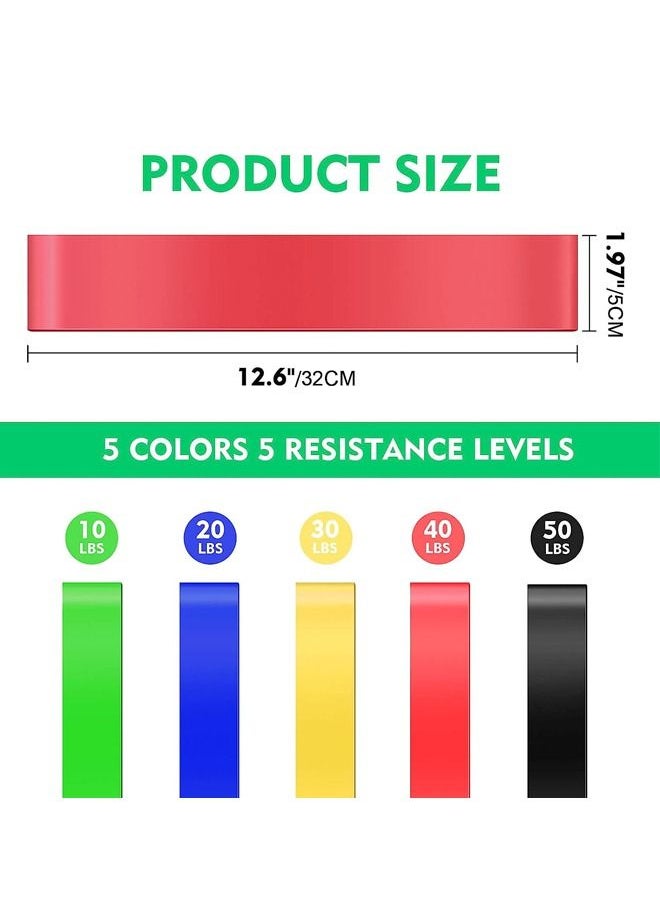Fanski 5-Piece Resistance Band fitness Strength Training Rubber Loops Bands,Yoga Exercise Pull Rope Elastic Bands for Fit  - Image 4