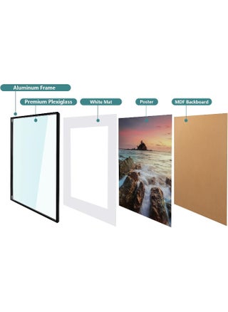 Poukroo  A2 Poster Frame, 16.5X23.5 Black Thin Aluminum Picture Frames With Polished Plexiglass - pzsku/Z6E60E8719C40D34203BEZ/45/_/1722074646/8ff03124-9c18-495b-8db2-180d721acd33