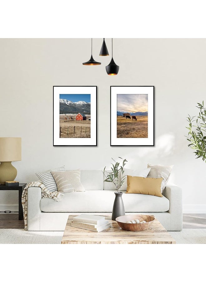 Poukroo  A2 Poster Frame, 16.5X23.5 Black Thin Aluminum Picture Frames With Polished Plexiglass
