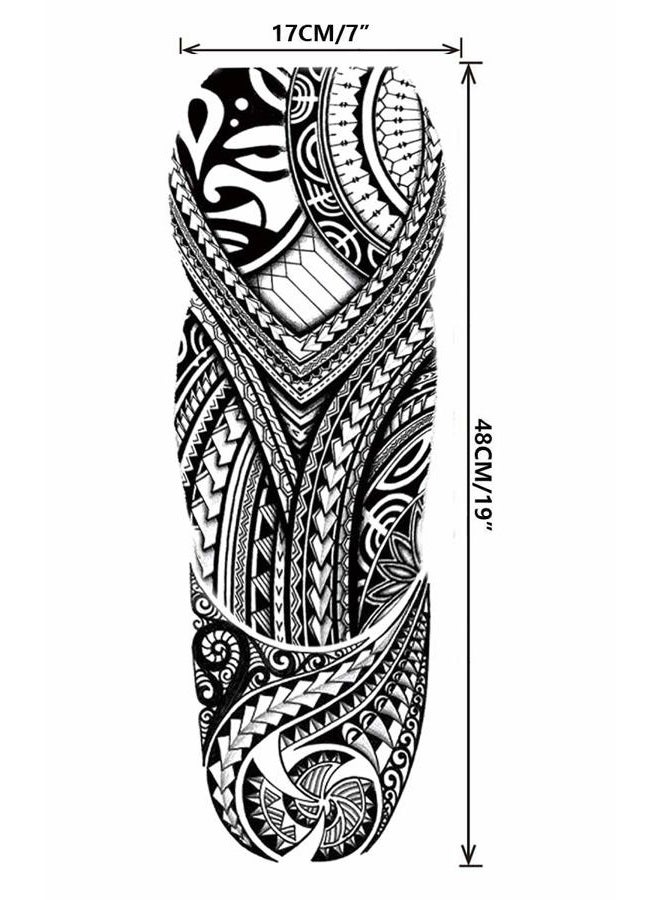 Leoars Tribal Totem Tattoos - 8-Sheet Full Sleeve Set for Men's Party Outfit - Image 2