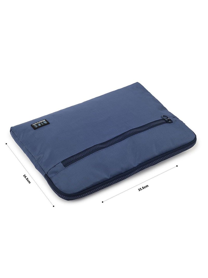 QIPS 14-Inch Laptop Sleeve – Slim PU-Coated Water-Resistant Case with Foam Padding & Front Pocket – Fits MacBook, Dell, Lenovo, HP – Lightweight Sleeve for Work, School & Travel (Royal Blue) - Image 3