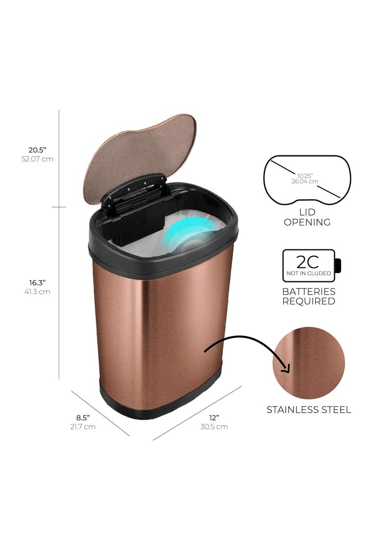 Ninestars Ninestars DZT1513 Touchless Stylish Motion Sensor Dustbin with Lid Stainless Steel Trash Can 15 Litres Gold  - Image 5