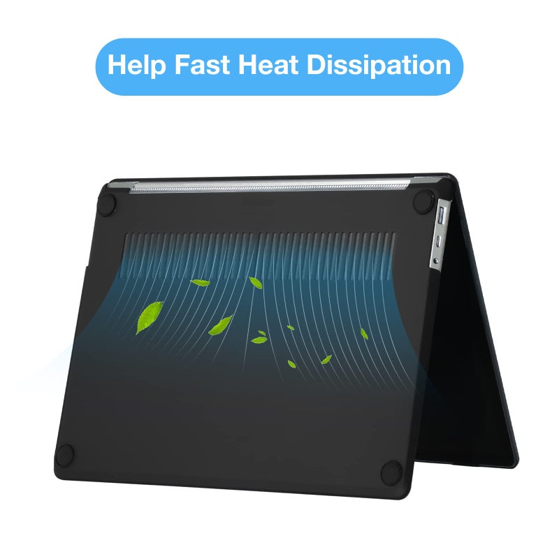 MOSISO Case Compatible with Surface Laptop 5/4/3 13.5 inch 2022 2021 2019 Release with Metal Keyboard (Models: 1951 & 1868), Protective Plastic Hard Shell Case Cover, Black - Image 3