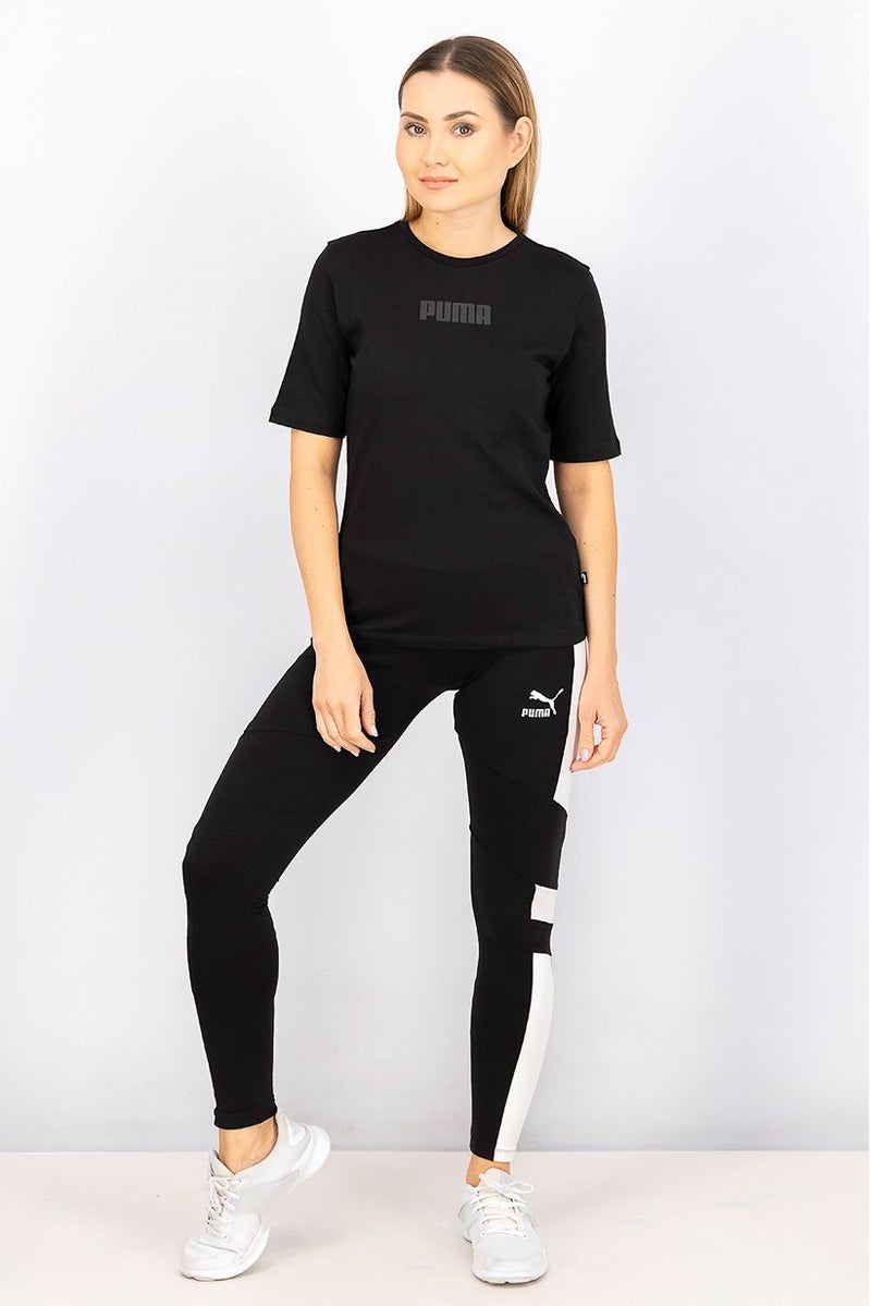 PUMA Women Regular Fit Brand Logo Training Tee, Black - Image 4