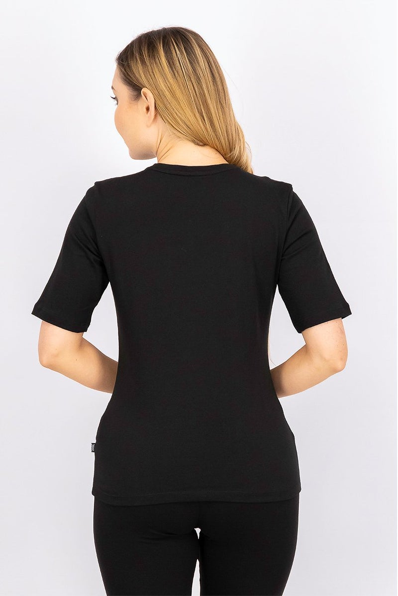 PUMA Women Regular Fit Brand Logo Training Tee, Black - Image 2