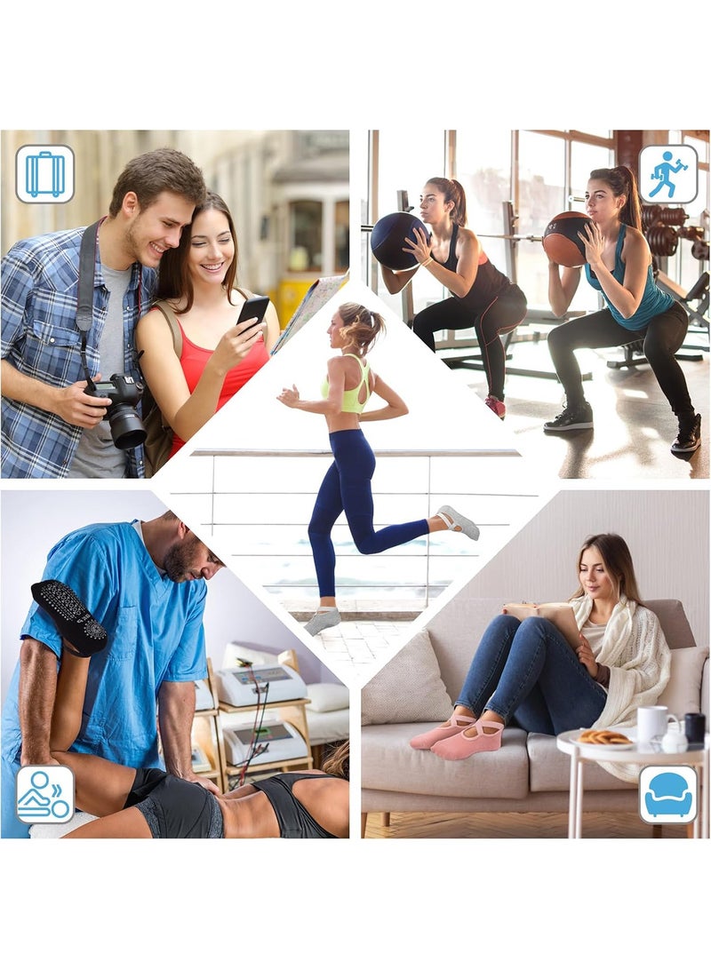 Umiwin 4 Pairs Yoga Pilates Socks Yoga Socks Anti-Skid Breathable Fitness Yoga Pilate Socks Non-Slip Cotton Socks Workout Socks - Image 4