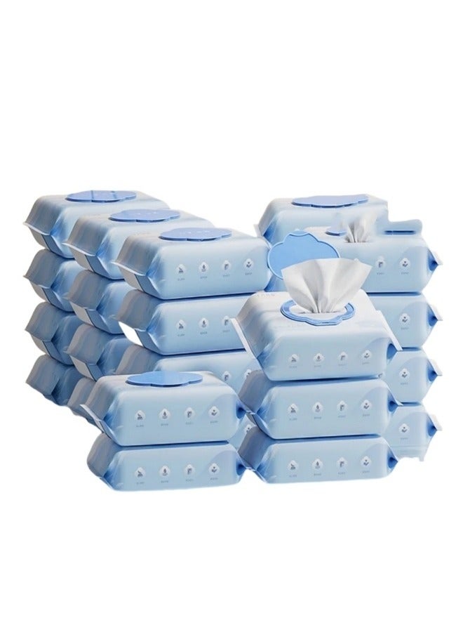 GGEROU Wet Wipes,Baby Wipes,Cleansing Unscented Wipes,Baby Care Wipes,Plastic-Free Plant-Based Fibers Wipes,80 Count/Packs (16 Packs) - Image 1
