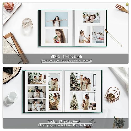 Spbapr Large Photo Album Self Adhesive 4x6 5x7 8x10 10x12 Pictures Magnetic Scrapbook 40 Blank Pages Linen Cover DIY Album with A Metal Pen Khaki - Image 4