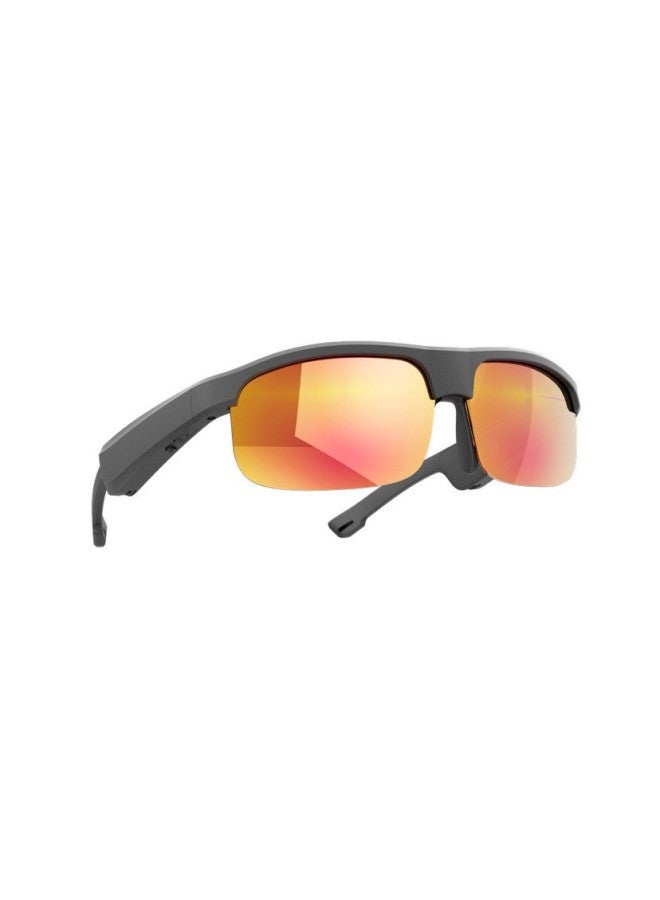 Bluetooth Smart Glasses M6 M8Pro Music Full Half Frame Sunglasses Black Technology Outdoor Riding Car-Color:M6pro Half Frame Gold  - Image 1